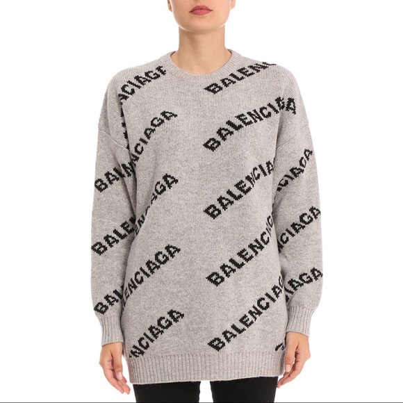Balenciaga Sweaters - BALENCIAGA Wool Long-Sleeve Crewneck Sweater XS